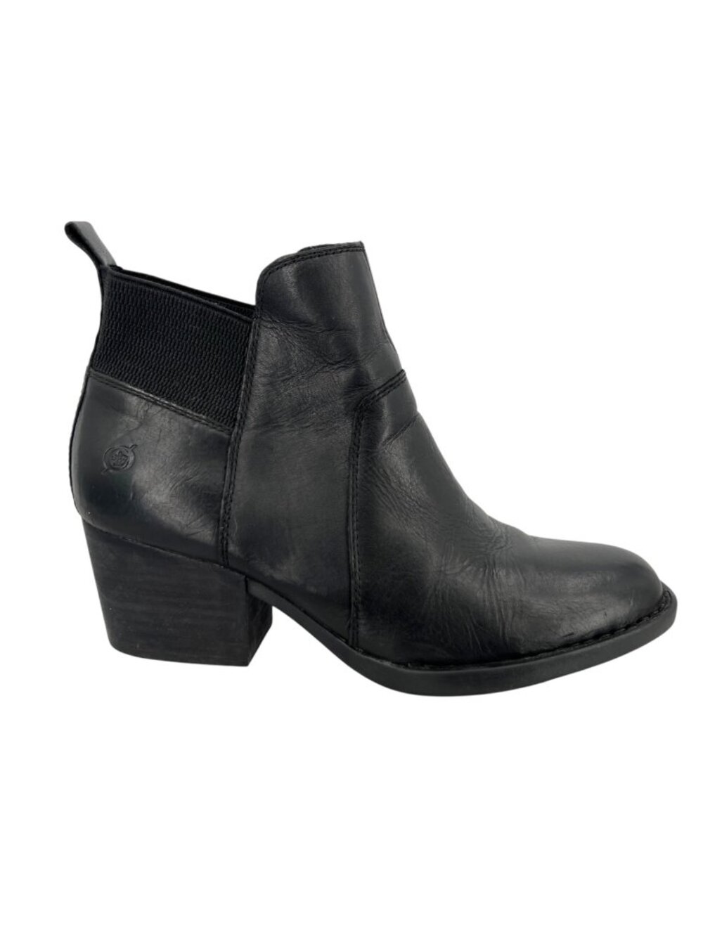 Born Garcia Block Heel Chelsea Ankle Booties Black Leather Size 10